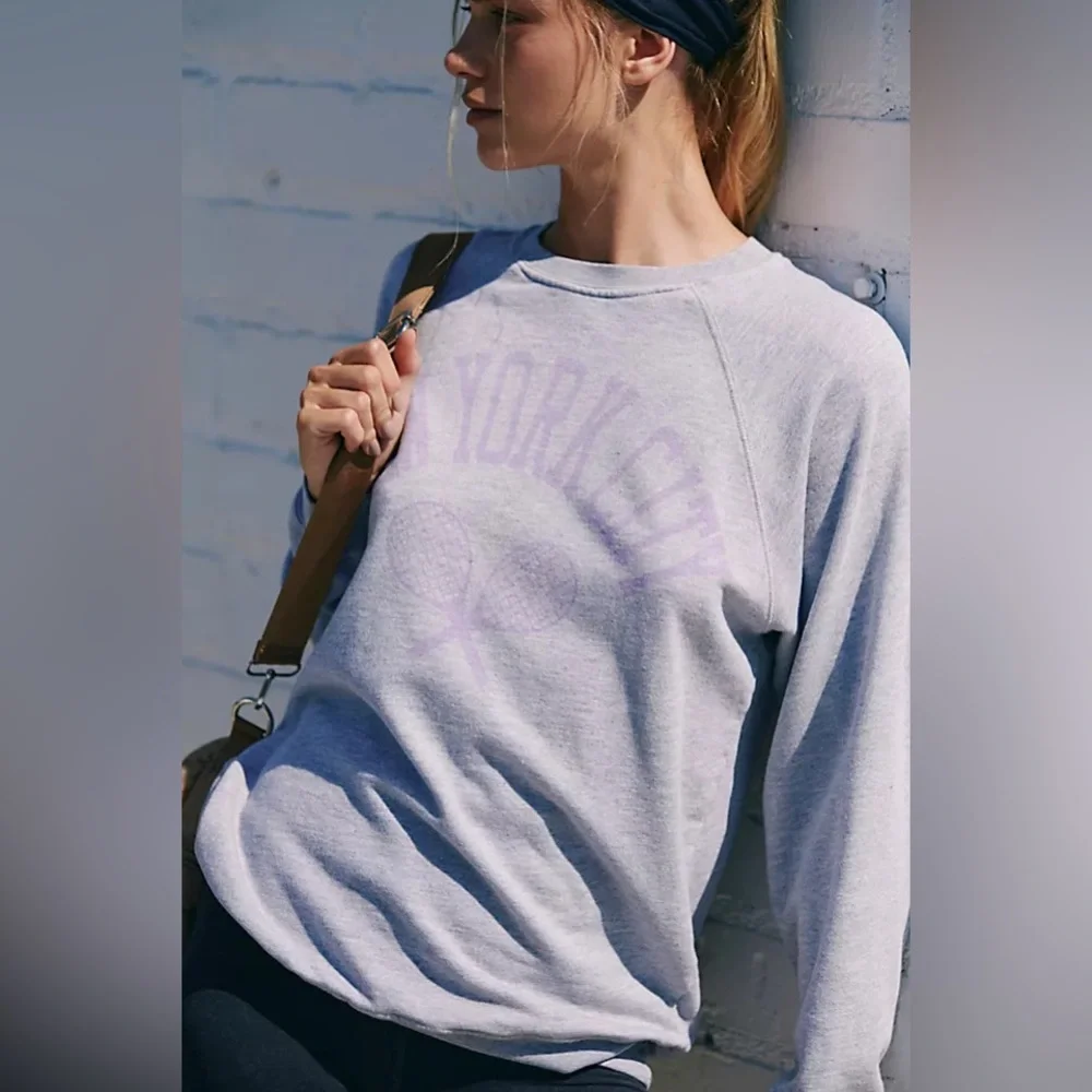 Free People X Original Retro Brand NYC Tennis Racket Club Crew